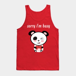 sorry i'm busy cute panda playing video games kawaii character Tank Top